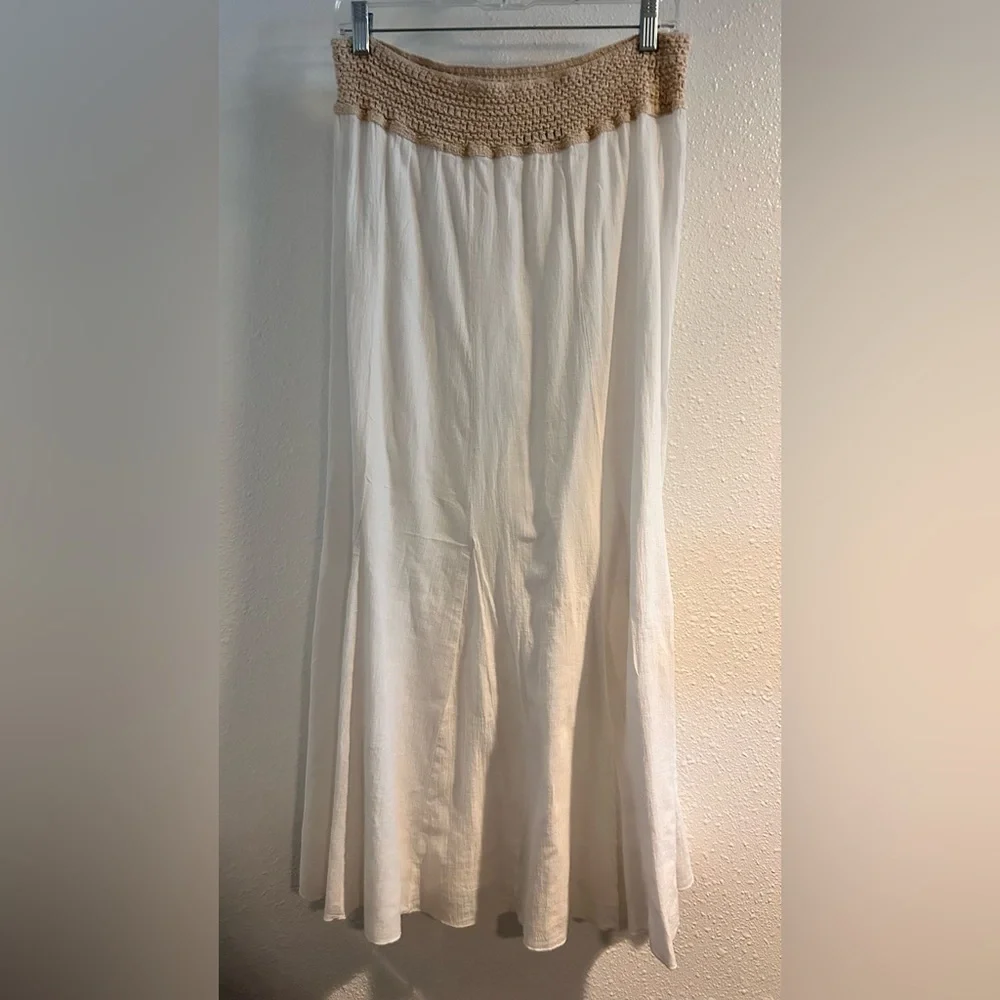 VENUS White and Tan Maxi Skirt - Picture 1 of 6
